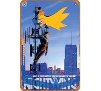 Zuhhgii Retro Classic Cartoon Metal Tin - NIGHTWING (202 HC VOL 03 THE BATTLE FOR BLUDHAVENS HEART - Anime Tin Sign Poster Novelty Retro Art Wall Decor for Home Gate Garden Bars Restaurants Music