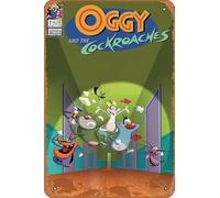 Zuhhgii Retro Classic Cartoon Metal Tin - OGGY & THE COCKROACHES #1 C LTD ED ANIMATION CEL - Anime Tin Sign Poster Novelty Retro Art Wall Decor for Home Gate Garden Bars Restaurants Music Cafes Office