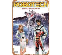 Zuhhgii Retro Classic Cartoon Metal Tin - ROBOTECH TP VOL 05 SHOWDOWN - Anime Tin Sign Poster Novelty Retro Art Wall Decor for Home Gate Garden Bars Restaurants Music Cafes Office Store Pubs Club