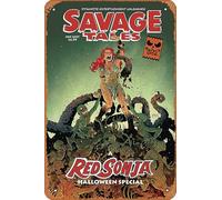 Zuhhgii Retro Classic Cartoon Metal Tin - SAVAGE TALES HALLOWEEN SPECIAL ONE SHOT #0 A DURSO - Anime Tin Sign Poster Novelty Retro Art Wall Decor for Home Gate Garden Bars Restaurants Music Cafes