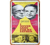 Zuhhgii Retro Classic I NEVER SANG FOR MY FATHER Original Daybill Movie Poster Melvyn Douglas Gene Hackman Tin Sign Movie Poster Wall Decor Vintage Film TV Metal Signs for Gift Karaoke Man Cave Bar