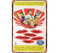 Zuhhgii Retro Classic KISS THE GIRLS AND MAKE THEM DIE Daybill Movie poster 1966 Michael Connors Tin Sign Movie Poster Wall Decor Vintage Film TV Metal Signs for Gift Karaoke Man Cave Bar Pub Kitchen