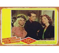 Zuhhgii Retro Classic KISS THEM FOR ME Original Lobby Card 4 Cary Grant Jayne Mansfield Ray Walston Suzy Parker Tin Sign Movie Poster Wall Decor Vintage Film TV Metal Signs for Gift Karaoke Man Cave