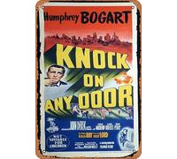 Zuhhgii Retro Classic KNOCK ON ANY DOOR Original Daybill Movie Poster Humphrey Bogart George Macready Film Noir Tin Sign Metal Movie Poster Plate Painted Modern Wall Decoration Vintage Film TV Metal