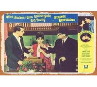 Zuhhgii Retro Classic Movie Poster STRANGE BEDFELLOWS Lobby card 6 Rock Hudson Gina Lollobrigida Vintage Metal Tin Sign Old TV Film Poster Gift Karaoke Bar Pub Club Decorative Wall Plates Man Cave