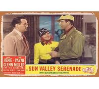 Zuhhgii Retro Classic Movie Poster SUN VALLEY SERENADE Original Lobby Card 7 Sonja Henie John Payne Milton Berle 1954r Vintage Metal Tin Sign Old TV Film Poster Gift Karaoke Bar Pub Club Decorative