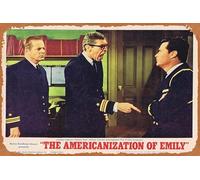 Zuhhgii Retro Classic Movie Poster THE AMERICANIZATION OF EMILY Lobby Card 5 James Garner Julie Andrews Melvyn Douglas Vintage Metal Tin Sign Old TV Film Poster Gift Karaoke Bar Pub Club Decorative