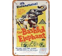 Zuhhgii Retro Classic Movie Poster THE BASHFUL ELEPHANT Original Daybill Movie Poster Mollie Mack Helmut Schmid Vintage Metal Tin Sign Old TV Film Poster Gift Karaoke Bar Pub Club Decorative Wall