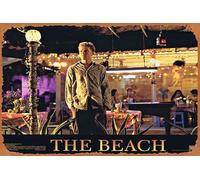 Zuhhgii Retro Classic Movie Poster THE BEACH Original Lobby Card 4 Leonardo DiCaprio Danny Boyle Vintage Metal Tin Sign Old TV Film Poster Gift Karaoke Bar Pub Club Decorative Wall Plates Man Cave