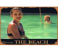 Zuhhgii Retro Classic Movie Poster THE BEACH Original Lobby Card 7 Leonardo DiCaprio Danny Boyle Vintage Metal Tin Sign Old TV Film Poster Gift Karaoke Bar Pub Club Decorative Wall Plates Man Cave