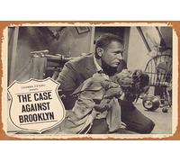 Zuhhgii Retro Classic Movie Poster THE CASE AGAINST BROOKLYN Lobby Card 3 Darren McGavin Film Noir Vintage Metal Tin Sign Old TV Film Poster Gift Karaoke Bar Pub Club Decorative Wall Plates Man Cave