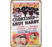 Zuhhgii Retro Classic Movie Poster THE COURTSHIP OF ANDY HARDY Original Daybill Movie Poster Mickey Rooney Marchant Graphics Vintage Metal Tin Sign Old TV Film Poster Gift Karaoke Bar Pub Club