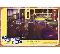 Zuhhgii Retro Classic Movie Poster THE CROOKED WAY Original Lobby card 3 Sonny Tufts John Payne Vintage Metal Tin Sign Old TV Film Poster Gift Karaoke Bar Pub Club Decorative Wall Plates Man Cave Home