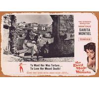 Zuhhgii Retro Classic Movie Poster THE DEVIL MADE A WOMAN Lobby Card 4 Carmen la de Ronda Sarita Montiel Vintage Metal Tin Sign Old TV Film Poster Gift Karaoke Bar Pub Club Decorative Wall Plates Man