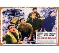 Zuhhgii Retro Classic Old Movie GUNS OF NAVARONE 1966r Gregory Peck Lobby Card 6 Vintage Metal Tin Sign TV Film Poster Gift Karaoke Bar Pub Club Decorative Wall Plates Man Cave Home Decor 8x12 Inches