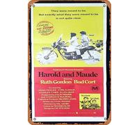Zuhhgii Retro Classic Old Movie HAROLD AND MAUDE Original Daybill Movie Poster Ruth Gordon Bud Cort Vintage Metal Tin Sign TV Film Poster Gift Karaoke Bar Pub Club Decorative Wall Plates Man Cave Home