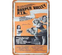 Zuhhgii Retro Classic Old Movie HARPER VALLEY PTA Original Daybill Movie poster BARBARA EDEN Autographed Vintage Metal Tin Sign TV Film Poster Gift Karaoke Bar Pub Club Decorative Wall Plates Man Cave