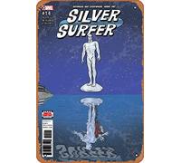 Zuhhgii Retro comics characters Metal Sign - Silver Surfer (7th Series) 14 Comic Book NM - Film Poster for Music Cafe Bar Restaurant Supermarket Shop Film Gifts Anime Metal Tin Sign 8x12 Inches Plaque