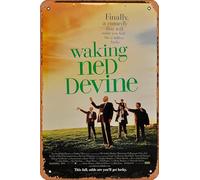 Zuhhgii Retro Film Metal Sign Waking Ned Devine,Movie Sign,Art cute Sign Wall Decor Poster Home Bedroom Kitchen Bar Home Cafe 8x12 Inch Tin Sign.