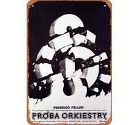 Zuhhgii Retro Film Tin Sign Prova d'orchestra,Fellini,Polish Movie Poster - Decor Gifts Star Posters Retro cartoon Film Animation Car Funny Metal For Music Bar Home Coffee Movie Art Vintage Metal Sign