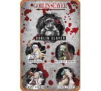 Zuhhgii Retro Metal Sign ABYstyle Goblin Slayer Characters Vintage Tin Sign,Comic Style,Funny Signs,Film Movie Cinema Theater,Man Cave,Garage,Musical Pub,Brewery,Cafe,Wall Decor,Art 12x8 Inch