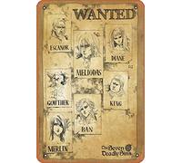 Zuhhgii Retro Metal Sign ABYstyle The Seven Deadly Sins Wanted Vintage Tin Sign,Comic Style,Funny Signs,Film Movie Cinema Theater,Man Cave,Garage,Musical Pub,Brewery,Cafe,Wall Decor,Art 12x8 Inch