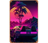Zuhhgii Retro Metal Sign Car Retro Synthwave 5 Vintage Tin Sign,Comic Style,Funny Signs,Film Movie Cinema Theater,Man Cave,Garage,Musical Pub,Brewery,Cafe,Wall Decor,Art 12x8 Inch
