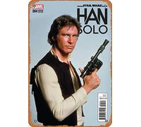 Zuhhgii Retro Metal Sign - Han Solo 4 Var D Comic Book NM - Anime Metal Tin Sign film Poster for Music Cafe Bar Restaurant Supermarket Shop Film Gifts 8x12 Inches Plaque