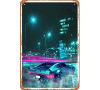 Zuhhgii Retro Metal Sign Tokyo Street Car Synthwave 1 Vintage Tin Sign,Comic Style,Funny Signs,Film Movie Cinema Theater,Man Cave,Garage,Musical Pub,Brewery,Cafe,Wall Decor,Art 12x8 Inch