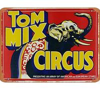Zuhhgii Retro Metal Tin Tom Mix Elephant Vintage Circus Poster Wall Art Vintage Tin Sign Poster,Wall Art, for Bar Restaurant Home Coffee Bathroom Garage Office Wall Decor 8x12 Inch