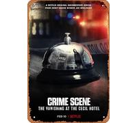 Zuhhgii Retro Movie Metal Tin Sign Crime Scene: The Vanishing at the Cecil Hotel,Print Vintage Film and Television Signs Kitchen Wall Decor Garage Man Cave Office Funny Tin Signs Karaoke Bar