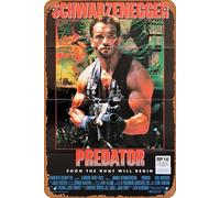 Zuhhgii Retro Movie Poster Predator 1987 Tin Sign,Vintage of Classic Old Film Poster Metal Sign TV Bar Gift Karaoke Music Club Restaurant Man Cave Wall Decoration 8x12 Inches Plaques.