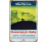 Zuhhgii Retro Movie Poster Rosemary's Baby 1968 Tin Sign,Vintage of Classic Old Film Poster Metal Sign TV Bar Gift Karaoke Music Club Restaurant Man Cave Wall Decoration 8x12 Inches Plaques.