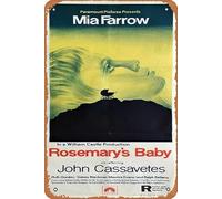 Zuhhgii Retro Movie Poster Rosemary's Baby 1968 Tin Sign,Vintage of Classic Old Film Poster Metal Sign TV Bar Gift Karaoke Music Club Restaurant Man Cave Wall Decoration 8x12 Inches Plaques.