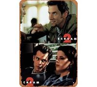 Zuhhgii Retro Movie Poster Scream 2 1997 Tin Sign,Vintage of Classic Old Film Poster Metal Sign TV Bar Gift Karaoke Music Club Restaurant Man Cave Wall Decoration 8x12 Inches Plaques.