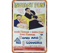 Zuhhgii Retro Movie Poster SEND ME NO FLOWERS Original Daybill Movie Poster Rock Hudson Doris Day Tin Sign 8x12 Inches,Vintage of Classic Old Film Poster Metal Sign Bar Gift Karaoke Club Man Cave Wall