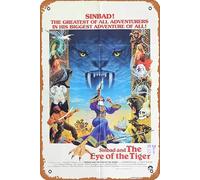 Zuhhgii Retro Movie Poster Sinbad And The Eye Of The Tiger 1977 Tin Sign,Vintage of Classic Old Film Poster Metal Sign TV Bar Gift Karaoke Music Club Restaurant Man Cave Wall Decoration 8x12 Inches