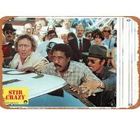 Zuhhgii Retro Movie Poster Stir Crazy 1980 Tin Sign,Vintage of Classic Old Film Poster Metal Sign TV Bar Gift Karaoke Music Club Restaurant Man Cave Wall Decoration 8x12 Inches Plaques.