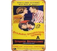 Zuhhgii Retro Movie Poster Strange Bedfellows 1965 Tin Sign,Vintage of Classic Old Film Poster Metal Sign TV Bar Gift Karaoke Music Club Restaurant Man Cave Wall Decoration 8x12 Inches Plaques.