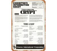 Zuhhgii Retro Movie Poster Tales From The Crypt 1972 Tin Sign,Vintage of Classic Old Film Poster Metal Sign TV Bar Gift Karaoke Music Club Restaurant Man Cave Wall Decoration 8x12 Inches Plaques.