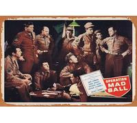 Zuhhgii Retro OPERATION MAD BALL Lobby Card Jack Lemmon Ernie Kovacs Kathryn Grant Mickey Rooney Movies Poster Tin Sign 8x12 inches,Classic Film and Television Poster Vintage Metal Sign Art Wall Decor