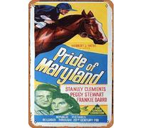 Zuhhgii Retro PRIDE OF MARYLAND Original Daybill Movie Poster Stanley Clements Horse Racing Movies Poster Tin Sign 8x12 inches,Classic Film and Television Poster Vintage Metal Sign Art Wall Decor for