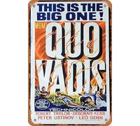 Zuhhgii Retro QUO VADIS Movie poster Robert Taylor Deborah Kerr Peter Ustinov 1964r Movies Poster Tin Sign 8x12 inches,Classic Film and Television Poster Vintage Metal Sign Art Wall Decor for Musical