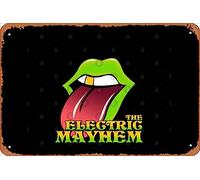 Zuhhgii Retro Tin Sign 1975 electric mayhem Vintage Funny Novelty Metal Signs Man Cave Humorous Signs Movies Music Bar Art Poster Retro Print Wall Decor Garage Gifts 12x8 Inches