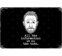 Zuhhgii Retro Tin Sign Alex Horne - Taskmaster - All The Information Is On The Task Vintage Funny Novelty Metal Signs Man Cave Humorous Signs Movies Music Bar Art Poster Retro Print Wall Decor Garage