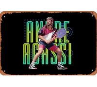 Zuhhgii Retro Tin Sign Andre Agassi 90's Vintage Funny Novelty Metal Signs Man Cave Humorous Signs Movies Music Bar Art Poster Retro Print Wall Decor Garage Gifts 12x8 Inches