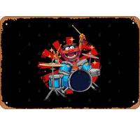 Zuhhgii Retro Tin Sign Animal Drummer The Muppets Show Vintage Funny Novelty Metal Signs Man Cave Humorous Signs Movies Music Bar Art Poster Retro Print Wall Decor Garage Gifts 12x8 Inches