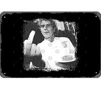 Zuhhgii Retro Tin Sign Anthony Bourdain Middle Finger vintage Vintage Funny Novelty Metal Signs Man Cave Humorous Signs Movies Music Bar Art Poster Retro Print Wall Decor Garage Gifts 12x8 Inches