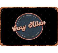 Zuhhgii Retro Tin Sign circle retro Gary Allan Vintage Funny Novelty Metal Signs Man Cave Humorous Signs Movies Music Bar Art Poster Retro Print Wall Decor Garage Gifts 12x8 Inches