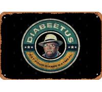 Zuhhgii Retro Tin Sign Diabeetus - Wilford Brimley Vintage Funny Novelty Metal Signs Man Cave Humorous Signs Movies Music Bar Art Poster Retro Print Wall Decor Garage Gifts 12x8 Inches